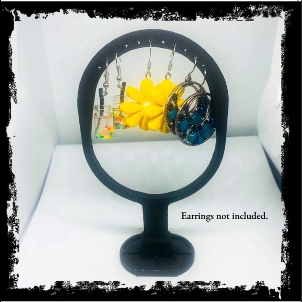 New Handmade Custom Black Earring Display 3D Printed